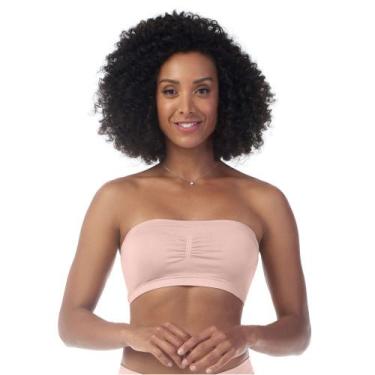 Imagem de Sutiã Top Faixa Bustiê com bojo  Removível Zee Rucci, Rosa, GG