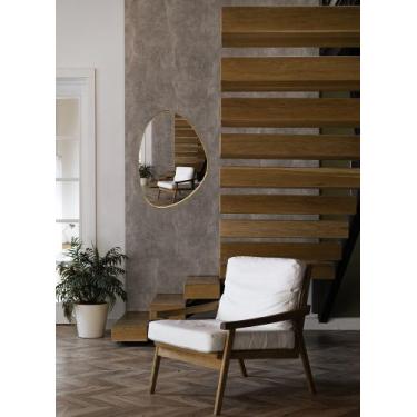 Imagem de Espelho Com Lamina Madeira Decorativo Organico Borda Moldura Luxo - Ek