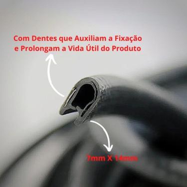 Imagem de Borracha Protetora Borda Portas Carro Universal 10 M Preta [f103]