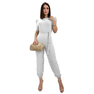 Imagem de Macacão Feminino Longo Social Manga Curta Princesa Bufante - SWISS BOU