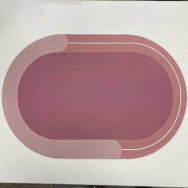 Imagem de KIT1~KIT4 Tapete Banheiro Super Antiderrapante Absorvente de Secagem Rápida Para Banheiro/Cozinha/Porta De Entrada (1,Rosa(Redondo))