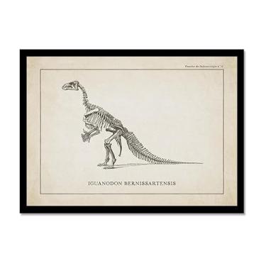 Imagem de Arte de parede de esqueleto de dinossauro vintage, paleontologia, pôsteres em tela, fósseis de dinossauro, impressões artísticas, esboços, fotos, decoração de quarto de menino (SKU5,20,3 x 30,5 cm =