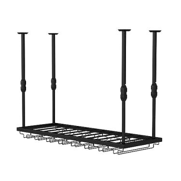 Imagem de pcagfaajmh Suporte de garrafa de ferro flutuante prateleira de vinho, gancho de armazenamento de óculos, prateleira de exibição de vinho ajustável, 60 cm-200 cm, uso racional do espaço, rack de vidro