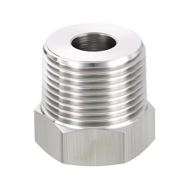 Imagem de METALLIXITY 1 peça NPT macho de 3/10.2 cm x 1/20.3 cm FeMale NPT roscado 304 aço inoxidável sextavado bucha adaptador de tubo converte para linha de água, bico de banheira/chuveiro