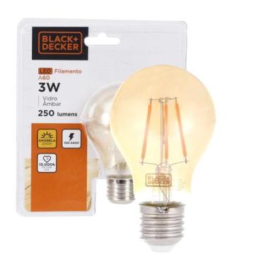 Imagem de Lampada Led Filamento A60 Ambar 3W 2200K BLACK+DECKER - MODULATTO