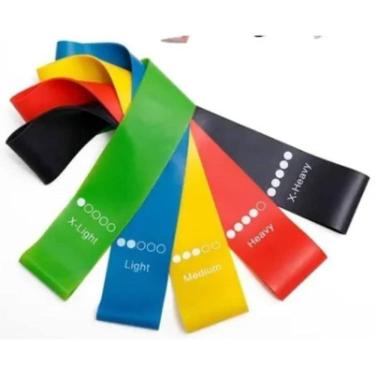 Imagem de Kit Faixa Alongamento Yoga Pilates - Mini Band Fit 5