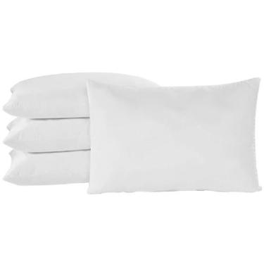 Imagem de Kit 4 Fronhas Branca Algodão Percal 150 Fios Travesseiros - Lm Detona