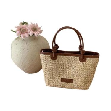 Imagem de Bolsa Transversal De Palha Feminina Moda Praia Férias Bolsa De Ombro 2