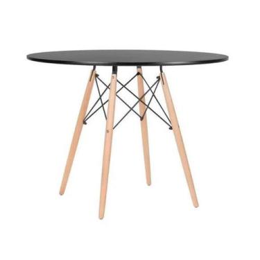 Imagem de Mesa de Jantar Redonda Eames Eiffel 80cm  PRETA - UNIVERSAL MIX
