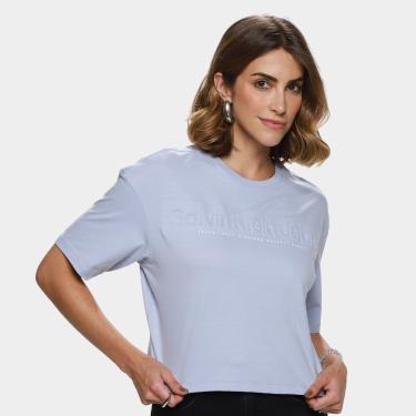 Imagem de Camiseta Cropped Calvin Klein Embossed Feminina-Feminino