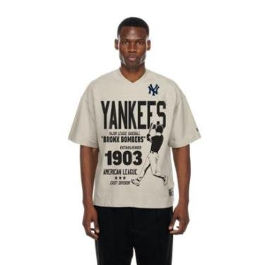 Imagem de CAMISETA NEW ERA OVERSIZE NEW YORK YANKEES MLB BEGE-Masculino