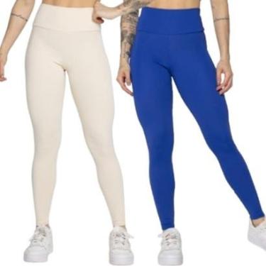 Imagem de KIT 2 Calça Legging Smart Serra e Mar Cós Alto Roupa Para Treino Academia Moda Fitness Musculação-Feminino