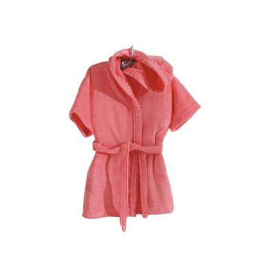 Imagem de Roupão Infantil Döhler Velour Rosa com capuz, PBB, Rosa