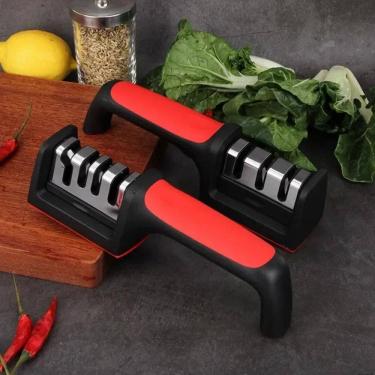 Imagem de Amolador De Faca E Tesouras Afiador Vermelho