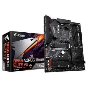 Imagem de Placa-Mãe Aorus B550 Elite V2, AMD B550, Rev. 1.0, ATX, DDR4, Preto - B550 AORUS ELITE V2-Unissex