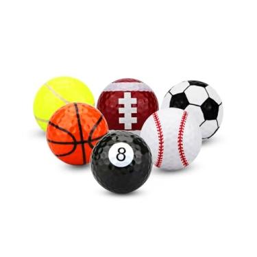 Imagem de LCXIAOLCAR Bolas de golfe divertidas, pacote com 6, acessórios de golfe divertidos coloridos