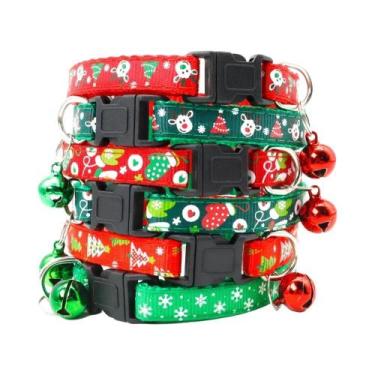 Imagem de Coleira Para Cães E Gatos Pequenos Com Estampa De Árvore De Natal E Si