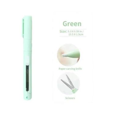 Imagem de Tesoura Portátil Mini Multifuncional 2 Em 1: Cortador De Papel E Faca 