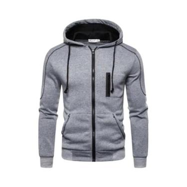 Imagem de Moletom Masculino Com Capuz Em Cores Contrastantes Preto Branco Verde 