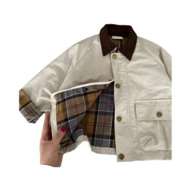 Imagem de Jaqueta Xadrez Infantil De Primavera E Outono Para Meninos, Casaco De 