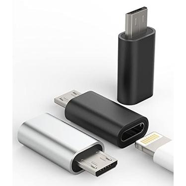Imagem de Adaptador Lightning fêmea para micro USB macho (pacote com 3) conversor de porta de cabo de carregamento compatível com Galaxy S6 S7 Edge Nexus 5 Android Power Charging para iPhone 12 Pro 7 8plus X