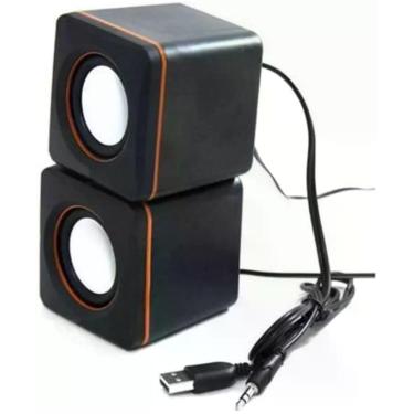 Imagem de Mini Caixa De Som para Pc Notebook Mp4 Compacta USB P2 - Preto