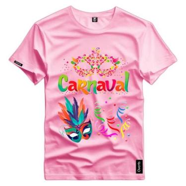 Imagem de Camisa Camiseta Unissex Carnaval Máscara Folia Festa Bloco Pena Decora