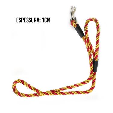 Imagem de Coleira Corda De Nylon Trançada Cachorro Guia Pequeno Medio