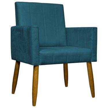 Imagem de Poltrona Decorativa Mari - Azul-marinho Suede