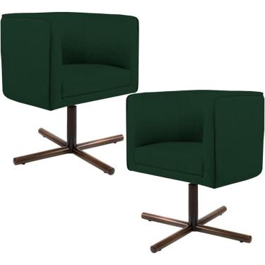 Imagem de Kit 02 Poltronas Betina D02 Veludo Verde Musgo C-303
