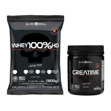 Imagem de Whey Proteinn Concentrado Isolado Black Skull - Morango 900g + Creatin