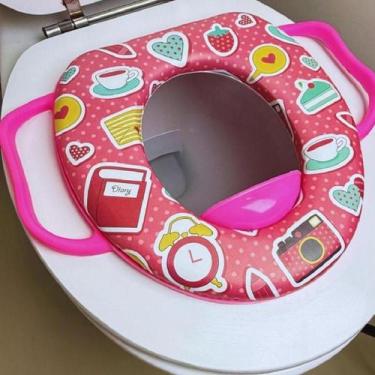 Imagem de Assento Redutor Sanitário Infantil Acolchoado  Adaptador Alças para Va