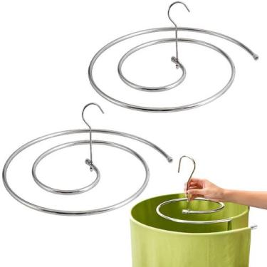 Imagem de Kit com 2 Varal Cabide Espiral Cromado 43cm Para Lençol Toalha Roupa d
