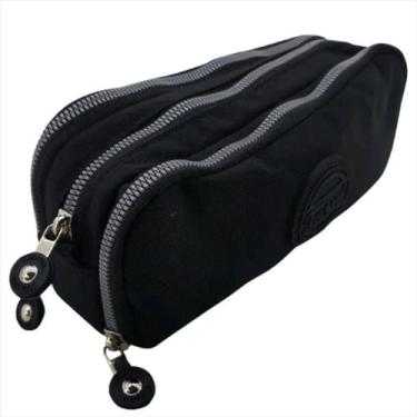 Imagem de Estojo Tegaote 3 divisórias crinkle preto GT03-19