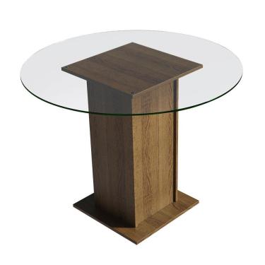 Imagem de Mesa De Jantar Redonda 5324 Com Tampo De Vidro RusticRustic