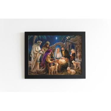 Imagem de Quadro Com Moldura Religiosos Presépio de Natal Natividade de Jesus - 