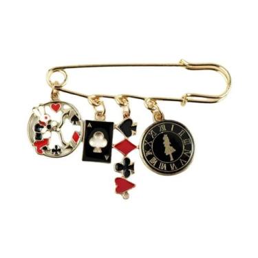 Imagem de Broche De Metal Esmaltado Alice No País Das Maravilhas: Coelho, Relógi
