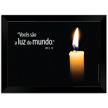 Imagem de Quadro Decorativo Frases Luz Do Mundo Com Moldura E Vidro