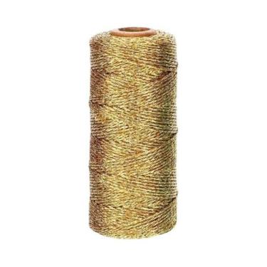 Imagem de Corda De Macramê Dourada E Prateada 1mm 100 Metros Fita Para Artesanat