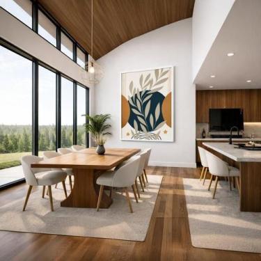 Imagem de Quadro Canvas Boho Moon 40X30Cm Mold Preta - Quadros On-Line