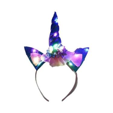 Imagem de Tiara De Unicórnio Para Meninas Com Luz Para Festa De Aniversário, Chá