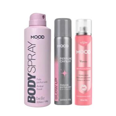 Imagem de Kit Belle Body Spray Perfume Capilar e Intimo Femininos Mood - Sem Fab