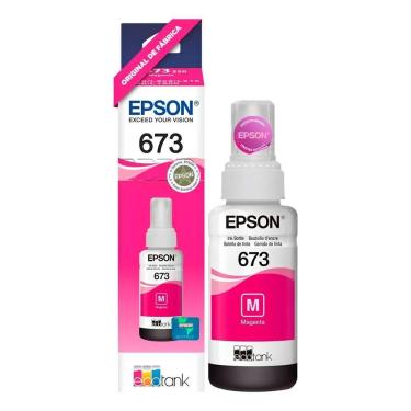 Imagem de Refil De Tinta (garrafa) Epson T673 Ecotank, Cor Magenta, 70ml, Para L800-l805-l810-l850-l1800 - T673320al