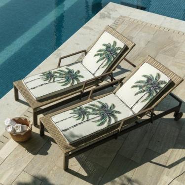 Imagem de Colchonete Espreguiçadeira Piscina Impermeável Coqueiro Área Externa 0