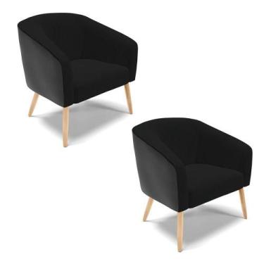 Imagem de Cadeira Sala De Jantar Pé Palito Natural Kit 2 Stella Noz/linho D03 - 