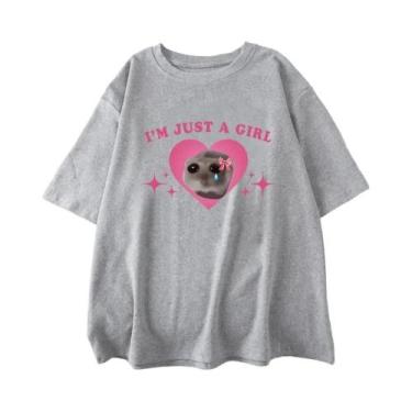 Imagem de Camiseta Casual De Verão Para Meninas Com Estampa De Hamster, Manga Cu
