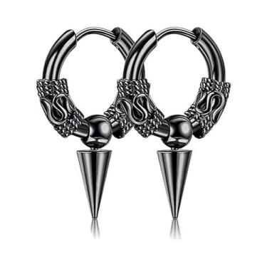 Imagem de Brincos De Argola Masculinos Punk Em Aço Inoxidável, Joias De Orelha G
