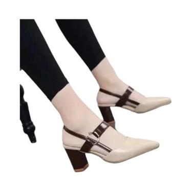 Imagem de Sapatos De Salto Alto Femininos Em Marrom Com Design Vazado, Leves E E