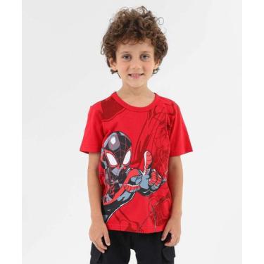 Imagem de Camiseta Infantil Homem Aranha Marvel Tam 4 a 10 Verme-76130, Vermelho
