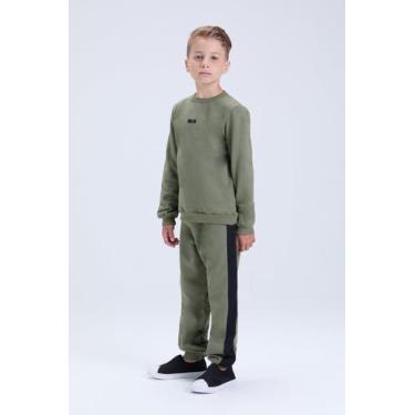 Imagem de Conjunto Infantil de Inverno Masculino Moletom com Faixa Lateral - Vid